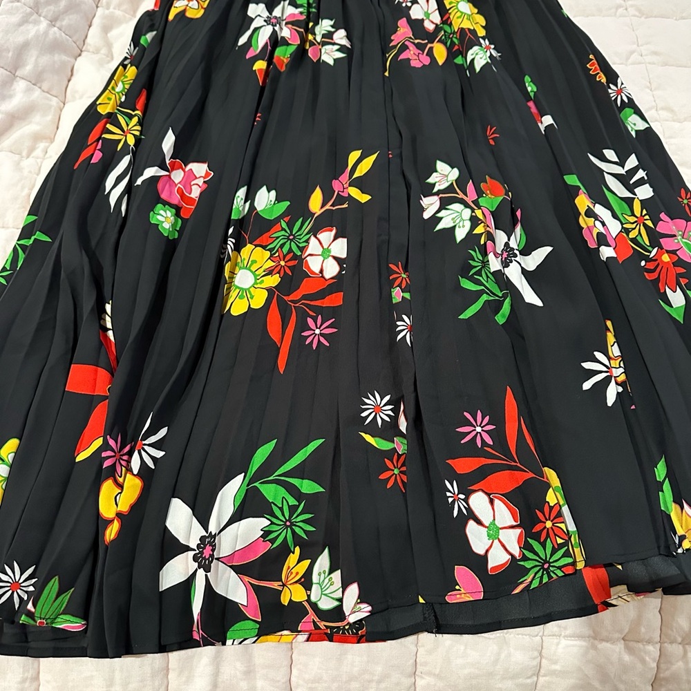 Modcloth Black Floral Midi Skirt Renewed Vision